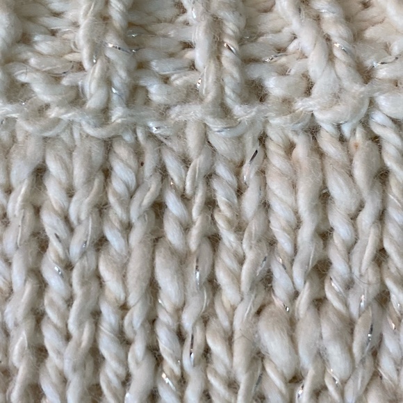 Style & Co.Woman Ivory Lace Hem Metallic Thread Cotton Blend Party Sweater-Sz-2X - Picture 10 of 16